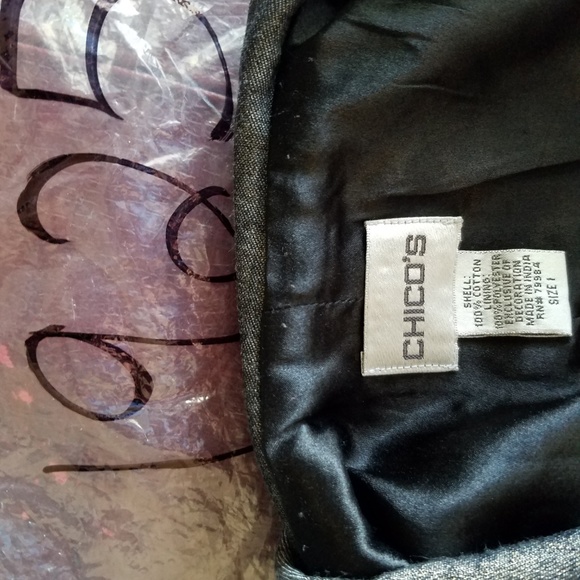 Chico's Metallic Denim Beaded Jacket & Necklace - Picture 8 of 8